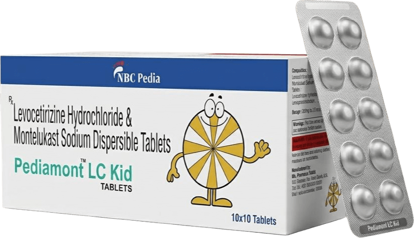 Pediamont LC Kid tablet strip and carton